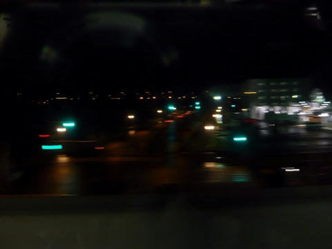 宗谷本線から見下ろす深夜の新成橋通